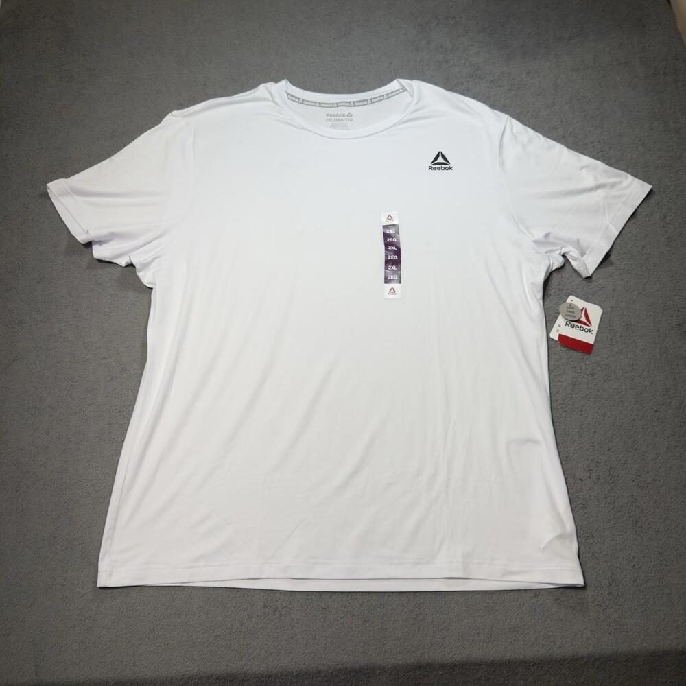 NEW Reebok Athletic Shirt Mens 2XL Stark White Delta Core Short Sleeve Tee